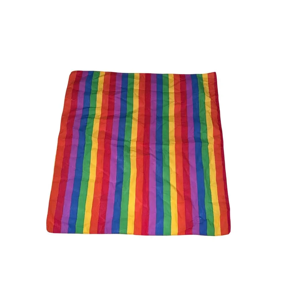Colorful rainbow handkerchief scarf square multicolor pride dopamine kidcore